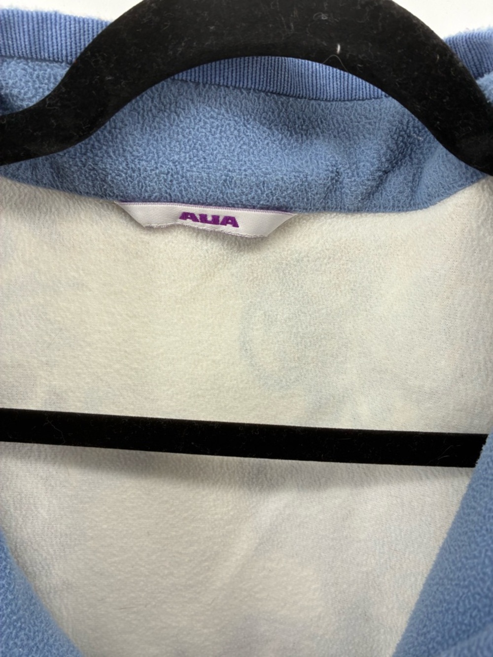 Floral Scroll Zip-Up Fleece Jacket in Cream, Blue & Brown - Picture 5 of 10